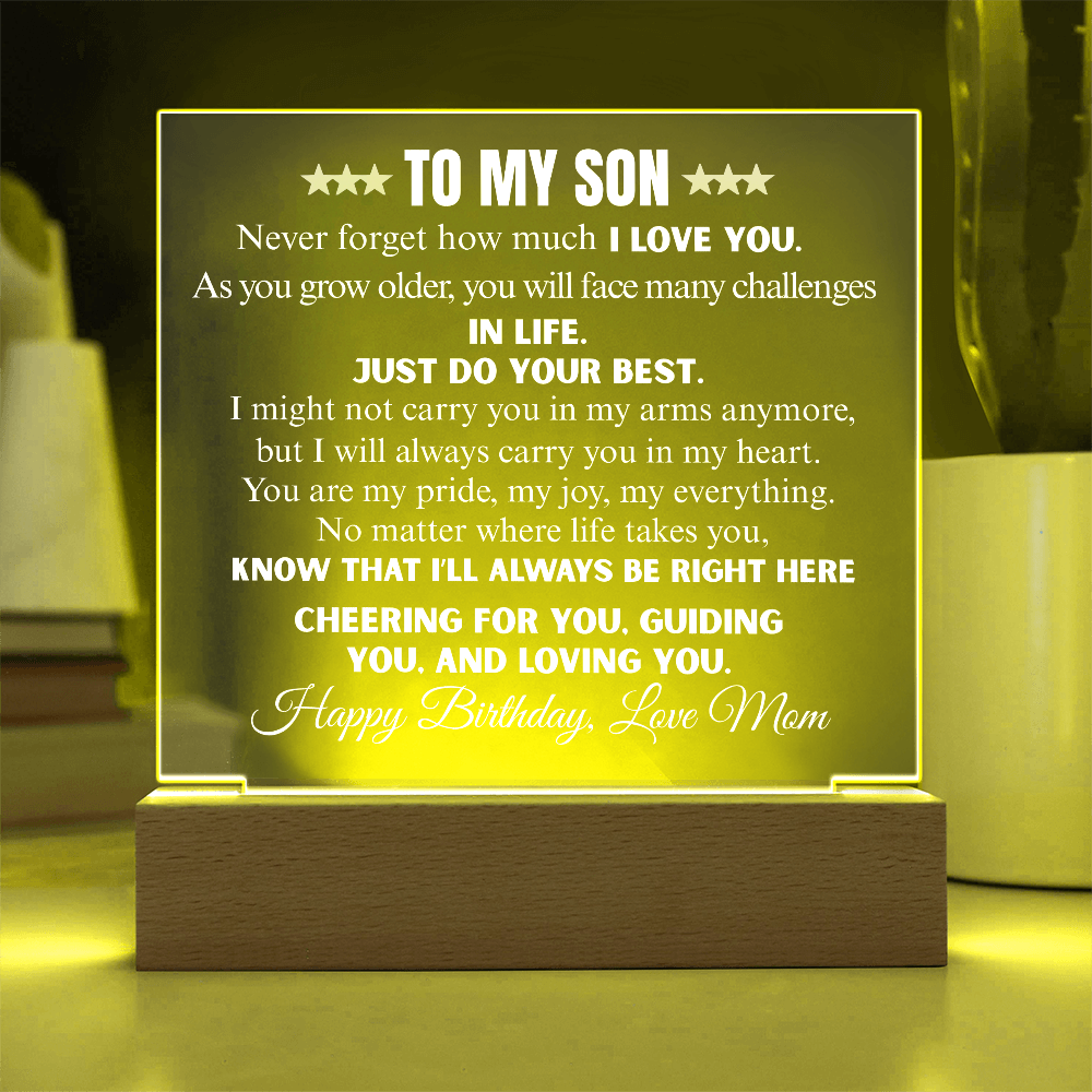Never Forget How Much I Love You | To My Son Acrylic Square