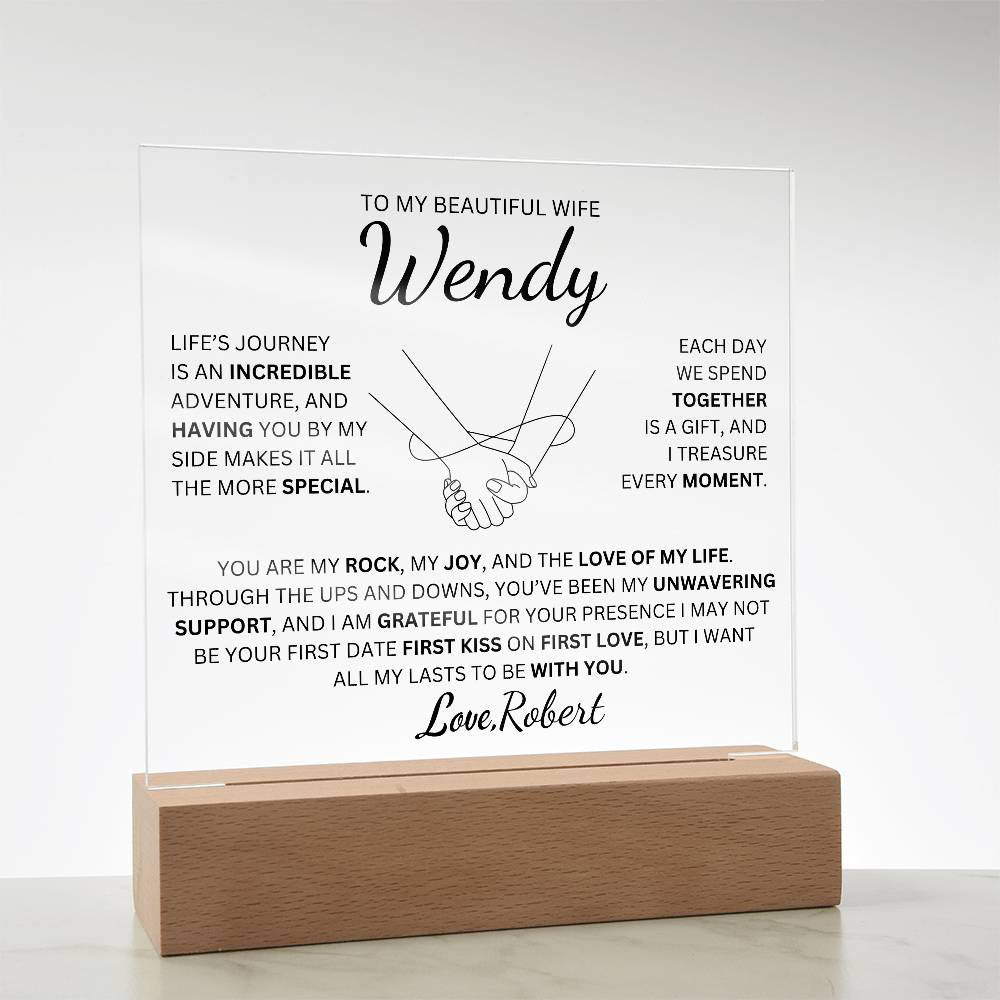 Personalized To My Beautiful Wife | My Rock | Square Plaque