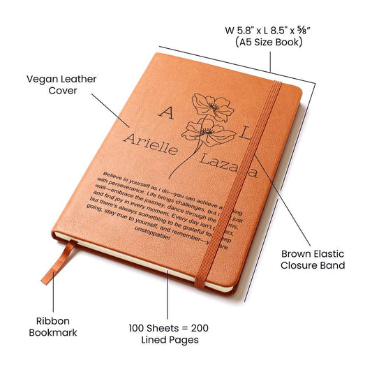 Personalized Graphic Leather Journal | Graduation Gift