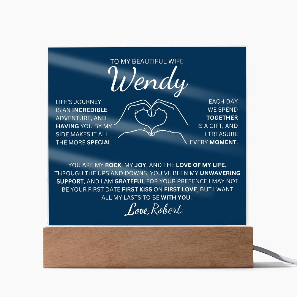 Personalized To My Beautiful Wife The Love Of My Life  Square Plaque