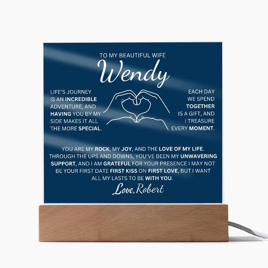 Personalized To My Beautiful Wife The Love Of My Life  Square Plaque