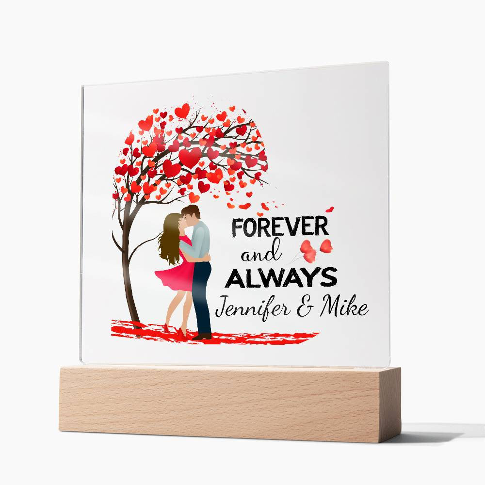 Personalized Forever & Always Square Plaque
