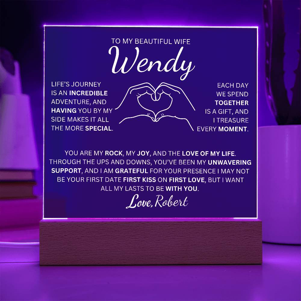 Personalized To My Beautiful Wife The Love Of My Life  Square Plaque