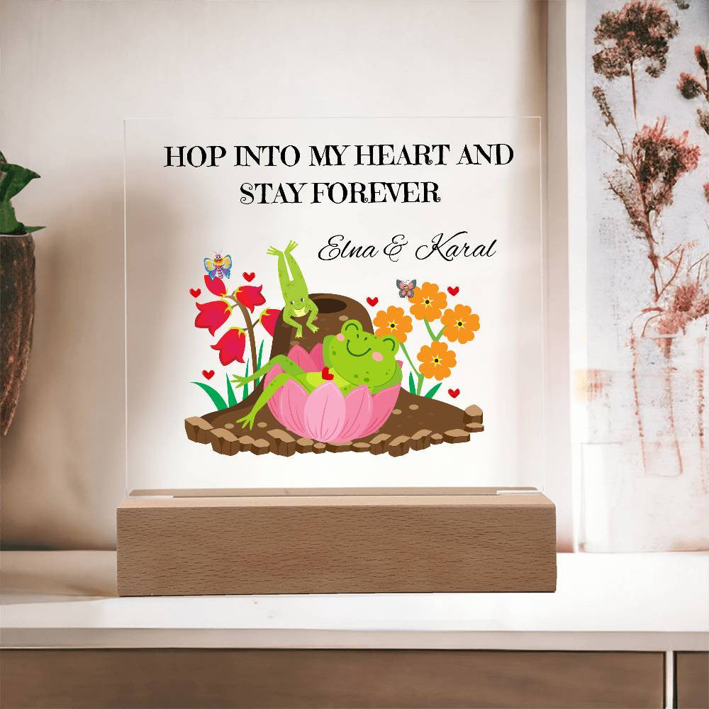 Personalized Hop Into My Heart  Square Plaque