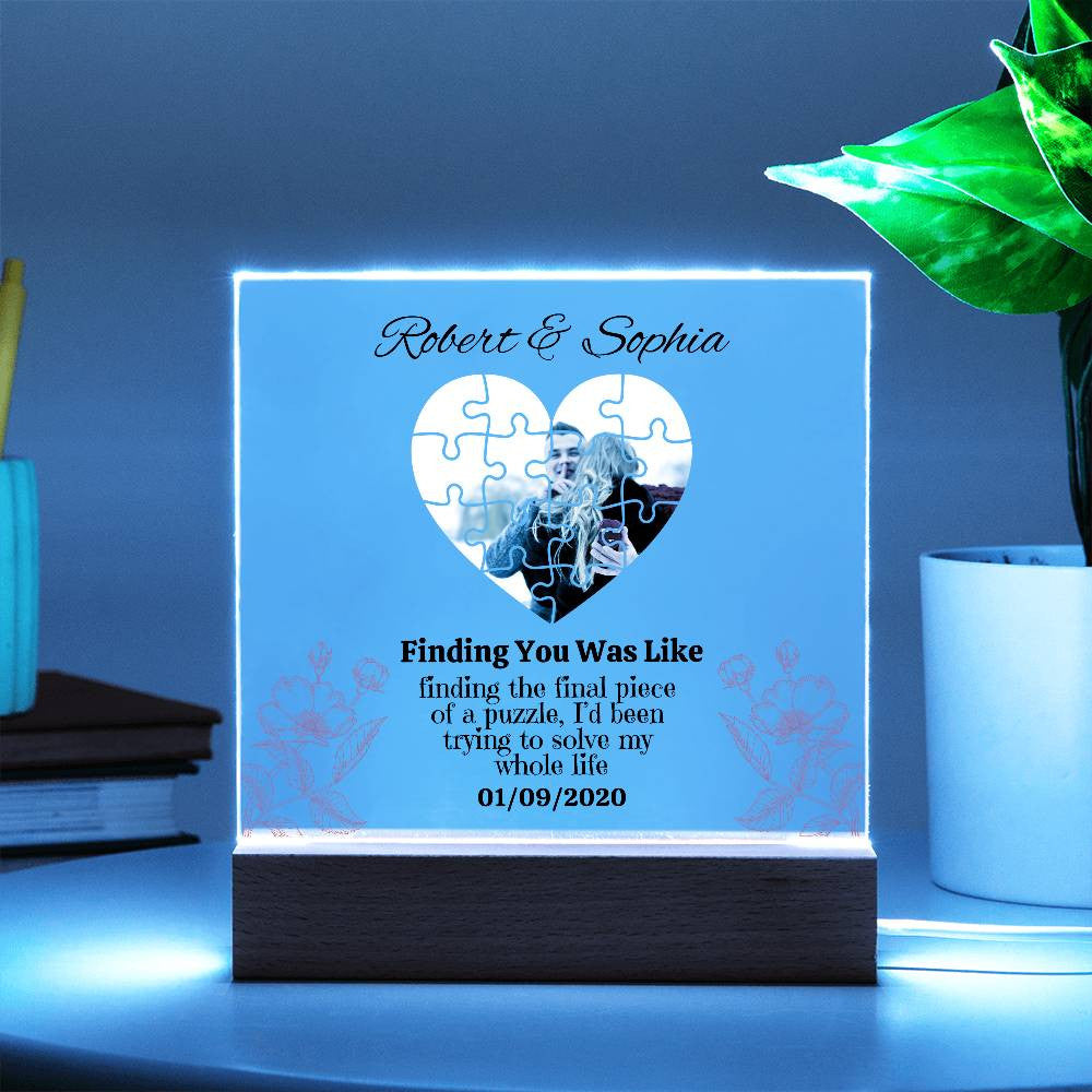Personalized Finding The Final Piece of a puzzle Square Plaque