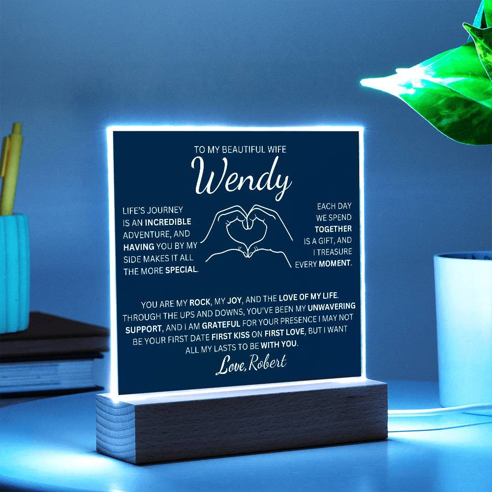 Personalized To My Beautiful Wife The Love Of My Life  Square Plaque