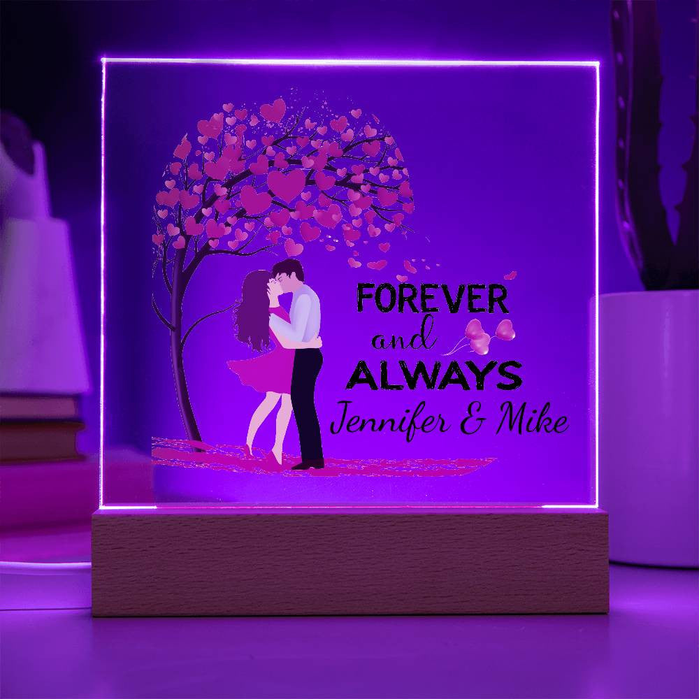 Personalized Forever & Always Square Plaque
