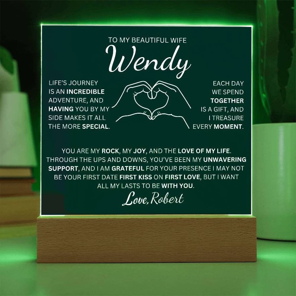 Personalized To My Beautiful Wife The Love Of My Life  Square Plaque