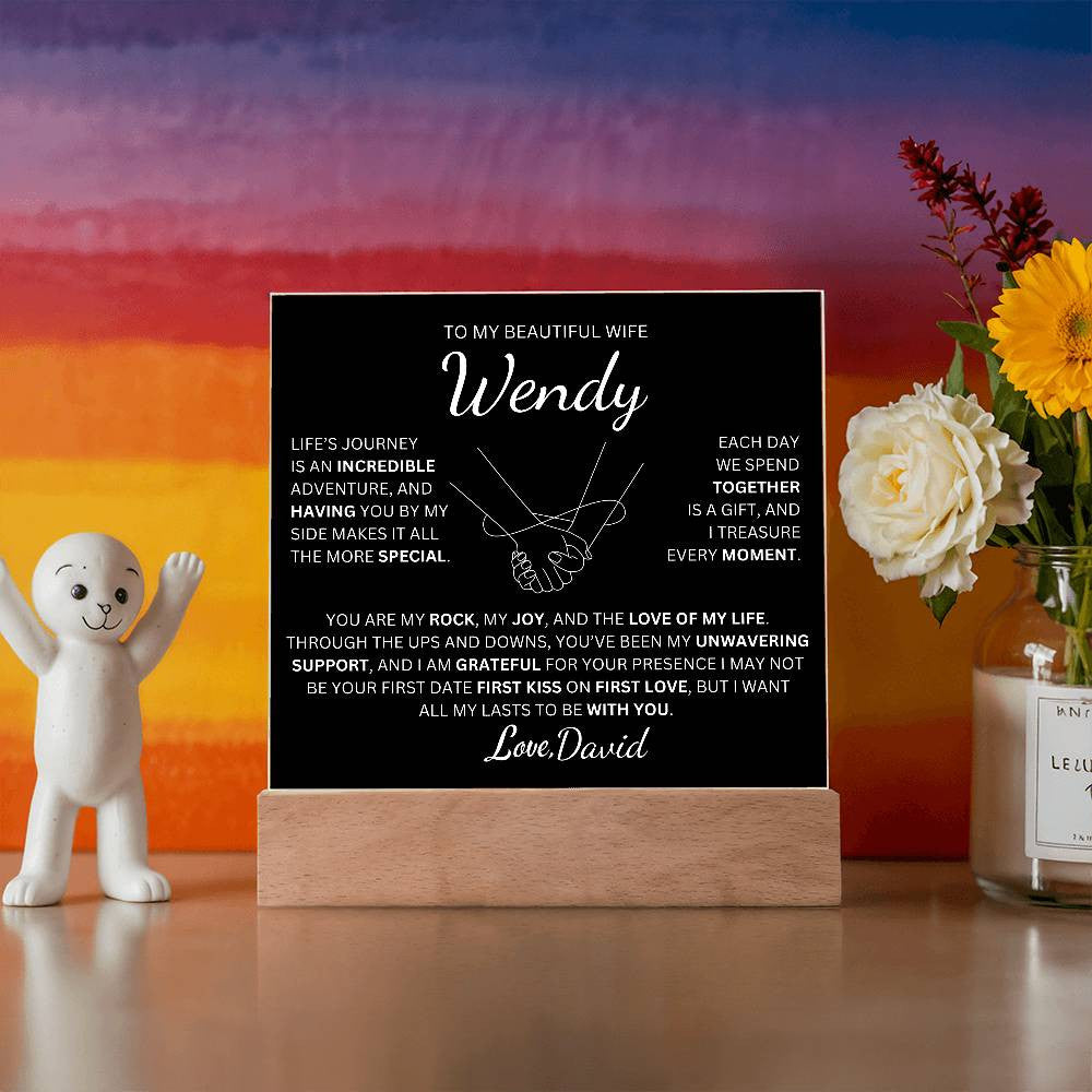 Personalized To My Beautiful Wife | Love Of My Life | Square Plaque