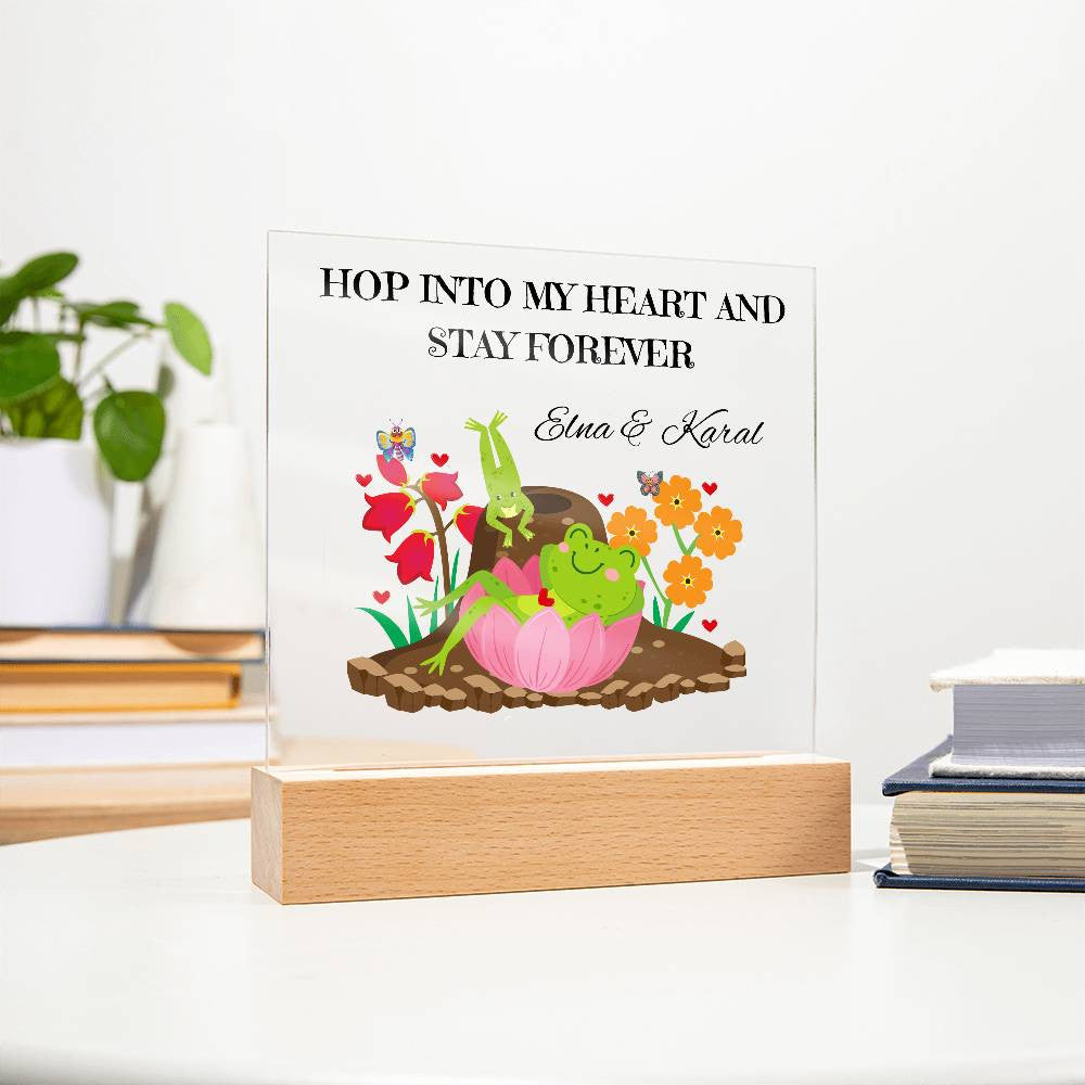 Personalized Hop Into My Heart  Square Plaque