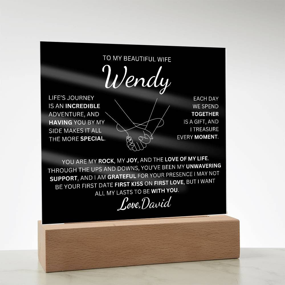 Personalized To My Beautiful Wife | Love Of My Life | Square Plaque