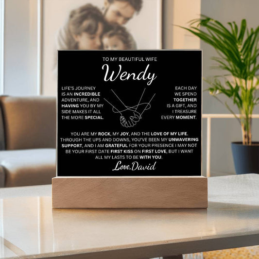 Personalized To My Beautiful Wife | Love Of My Life | Square Plaque