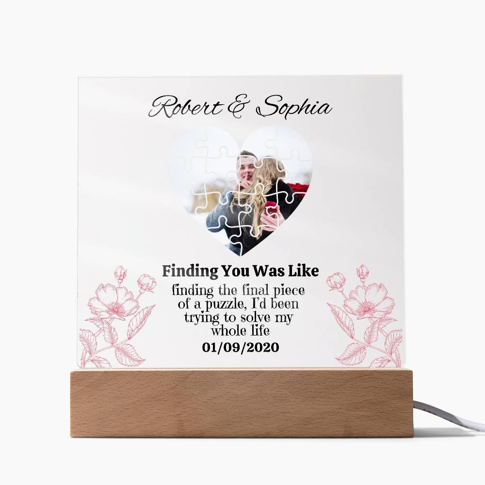 Personalized Finding The Final Piece of a puzzle Square Plaque