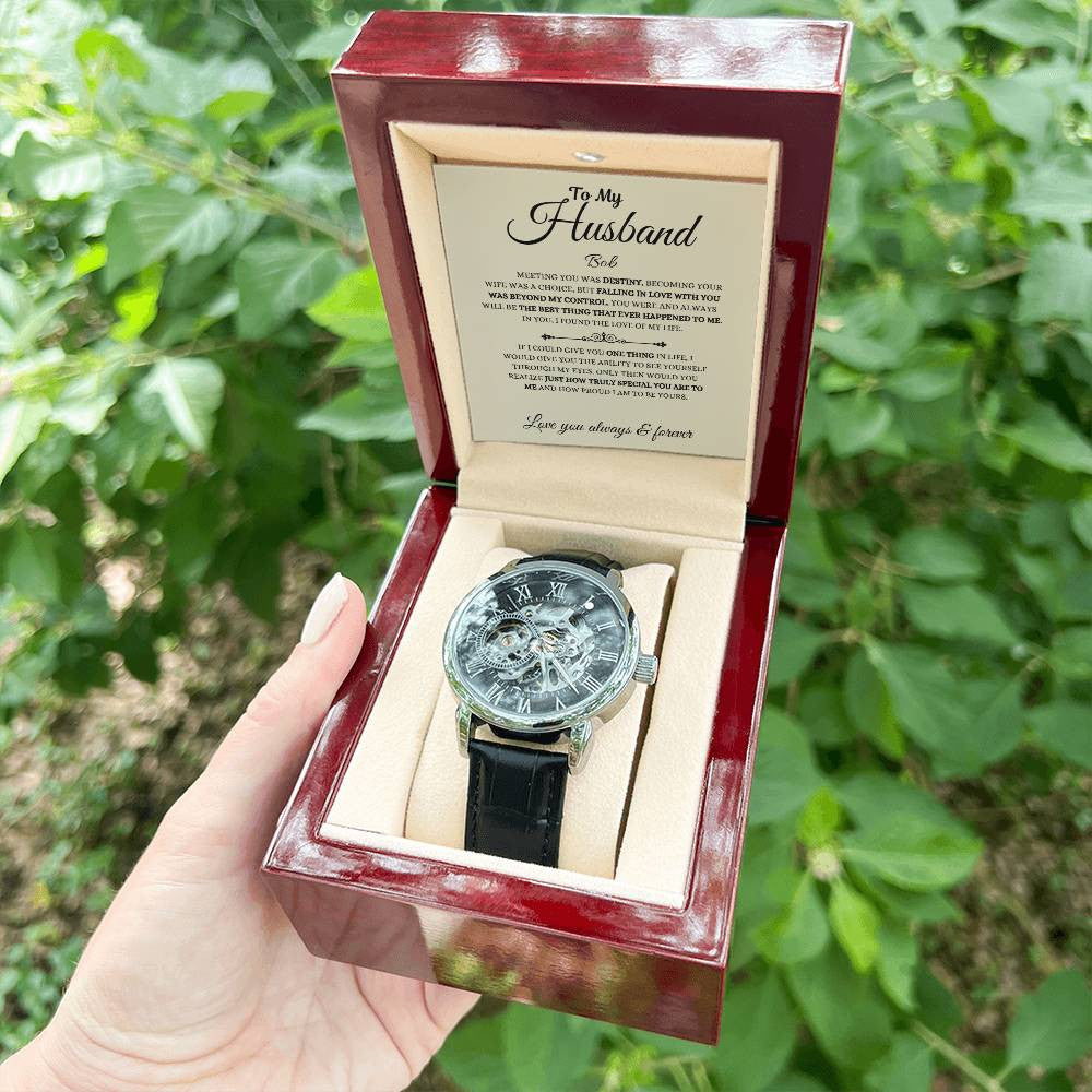 Personalized Men's Openwork Watch  To My Husband