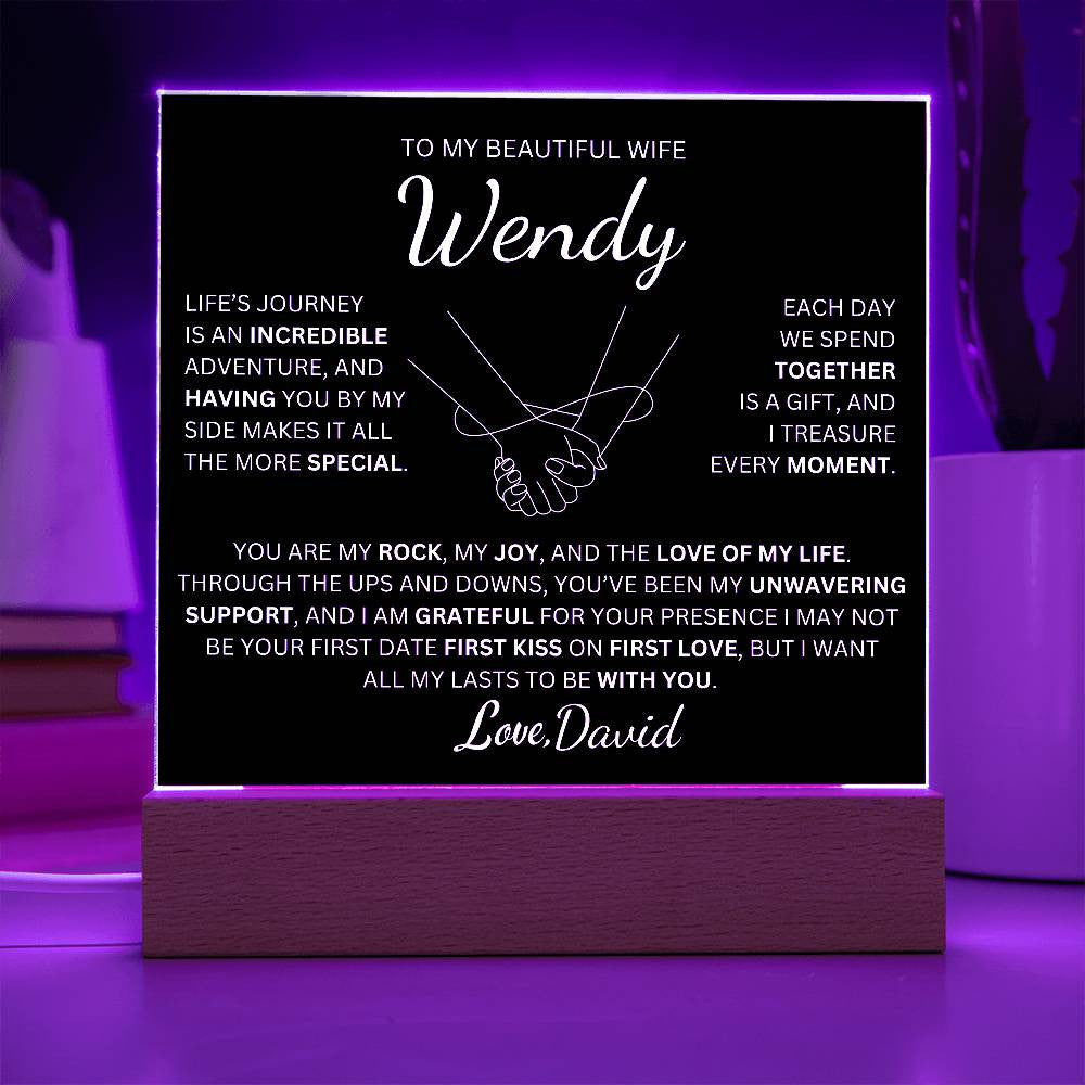 Personalized To My Beautiful Wife | Love Of My Life | Square Plaque