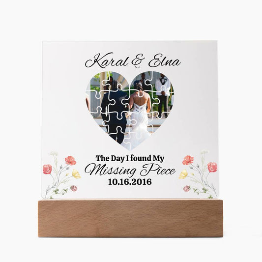 Personalized couple Puzzle  Square Plaque