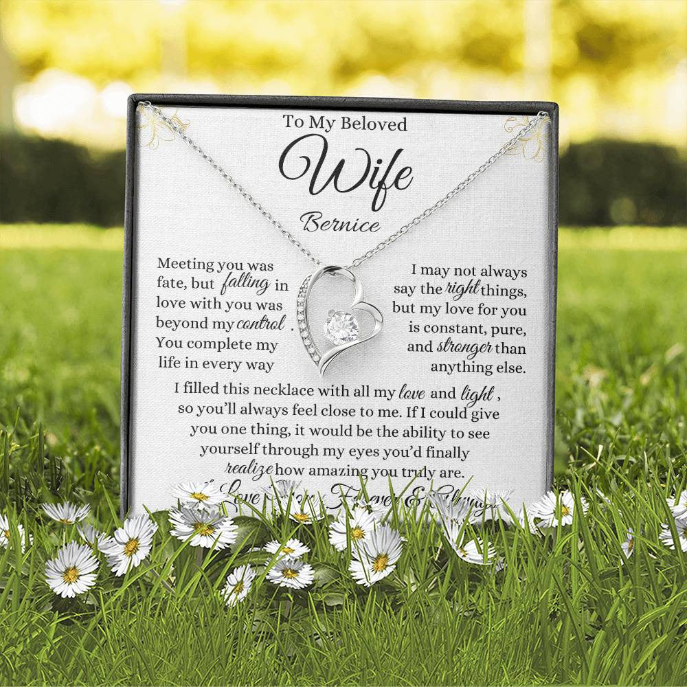 Personalized Forever Love Necklace To My Beloved Wife