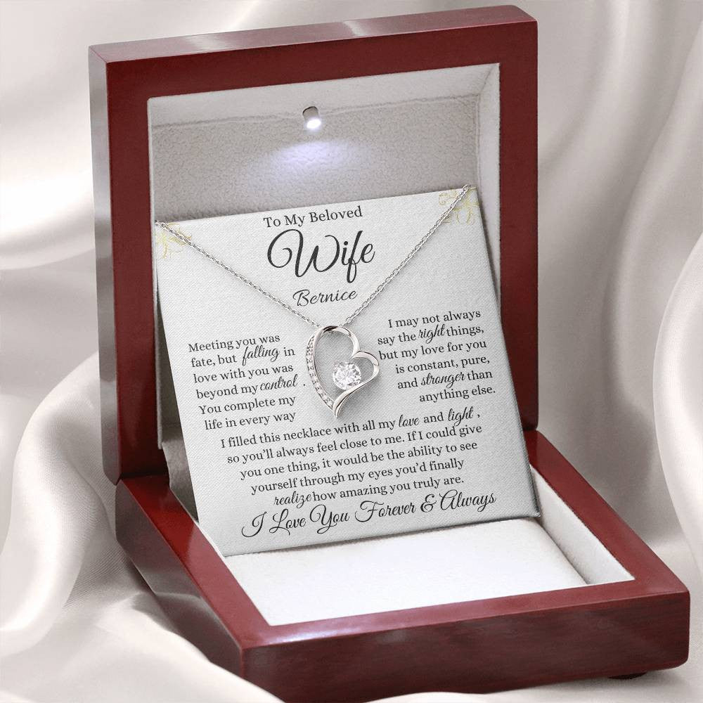 Personalized Forever Love Necklace To My Beloved Wife