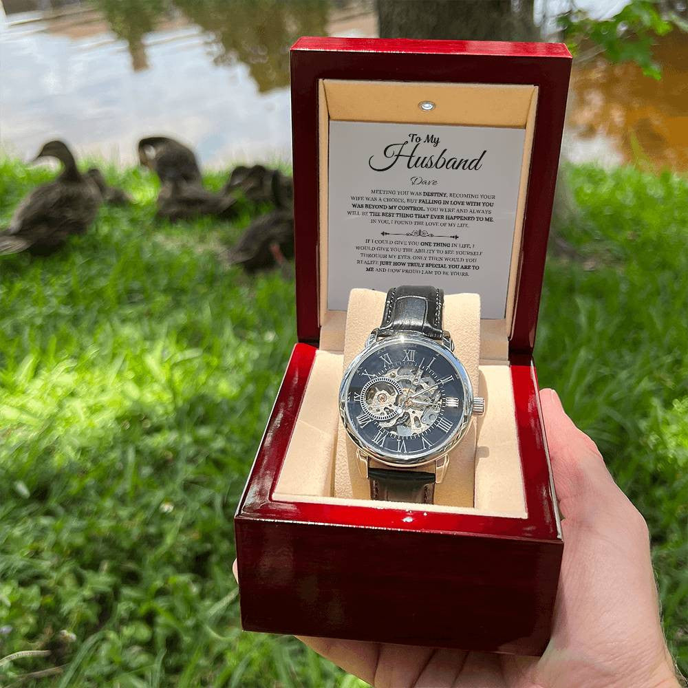 Personalized Men's Openwork Watch To My Husband