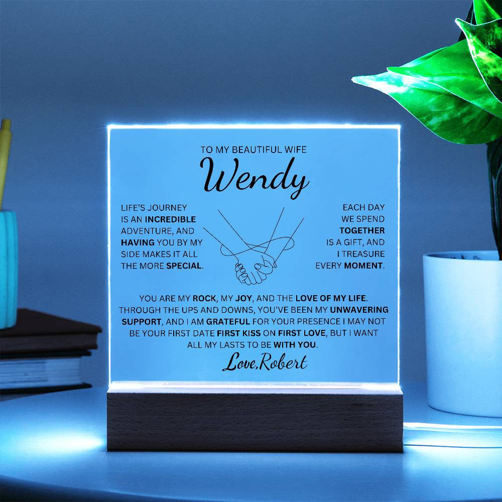 Personalized To My Beautiful Wife | My Rock | Square Plaque
