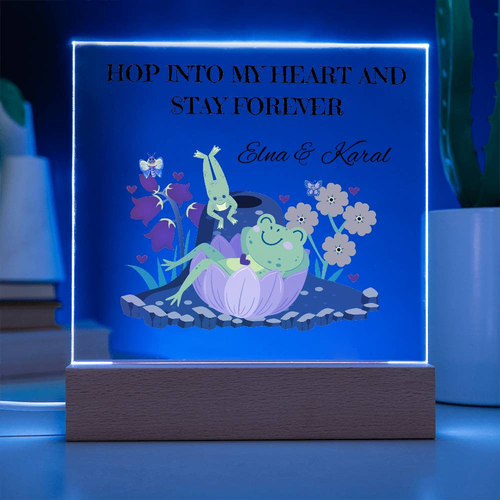 Personalized Hop Into My Heart  Square Plaque
