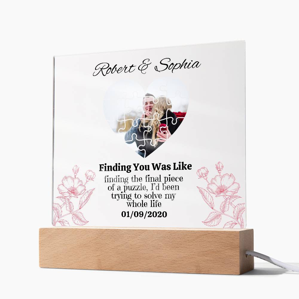 Personalized Finding The Final Piece of a puzzle Square Plaque