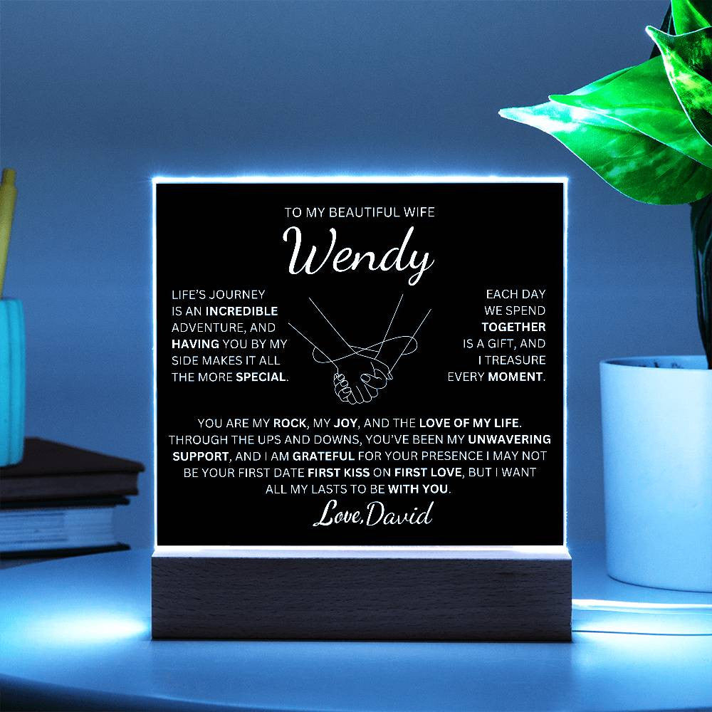 Personalized To My Beautiful Wife | Love Of My Life | Square Plaque