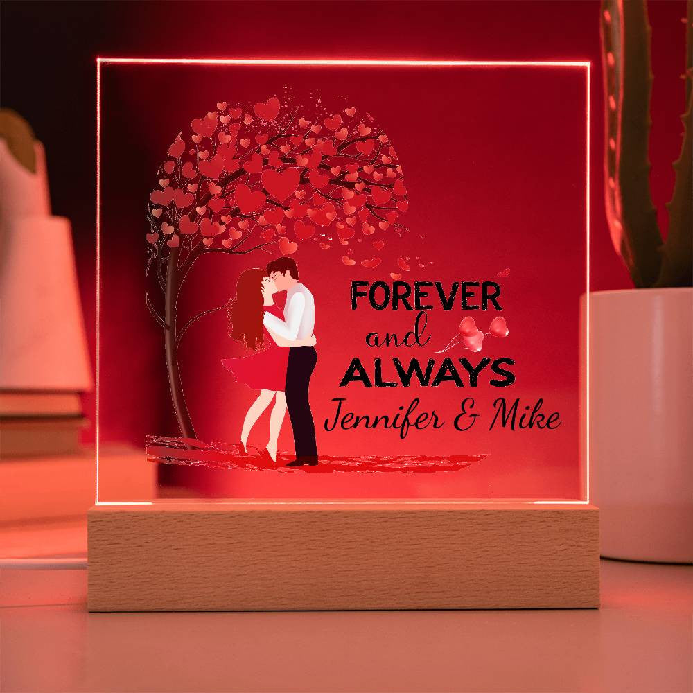 Personalized Forever & Always Square Plaque