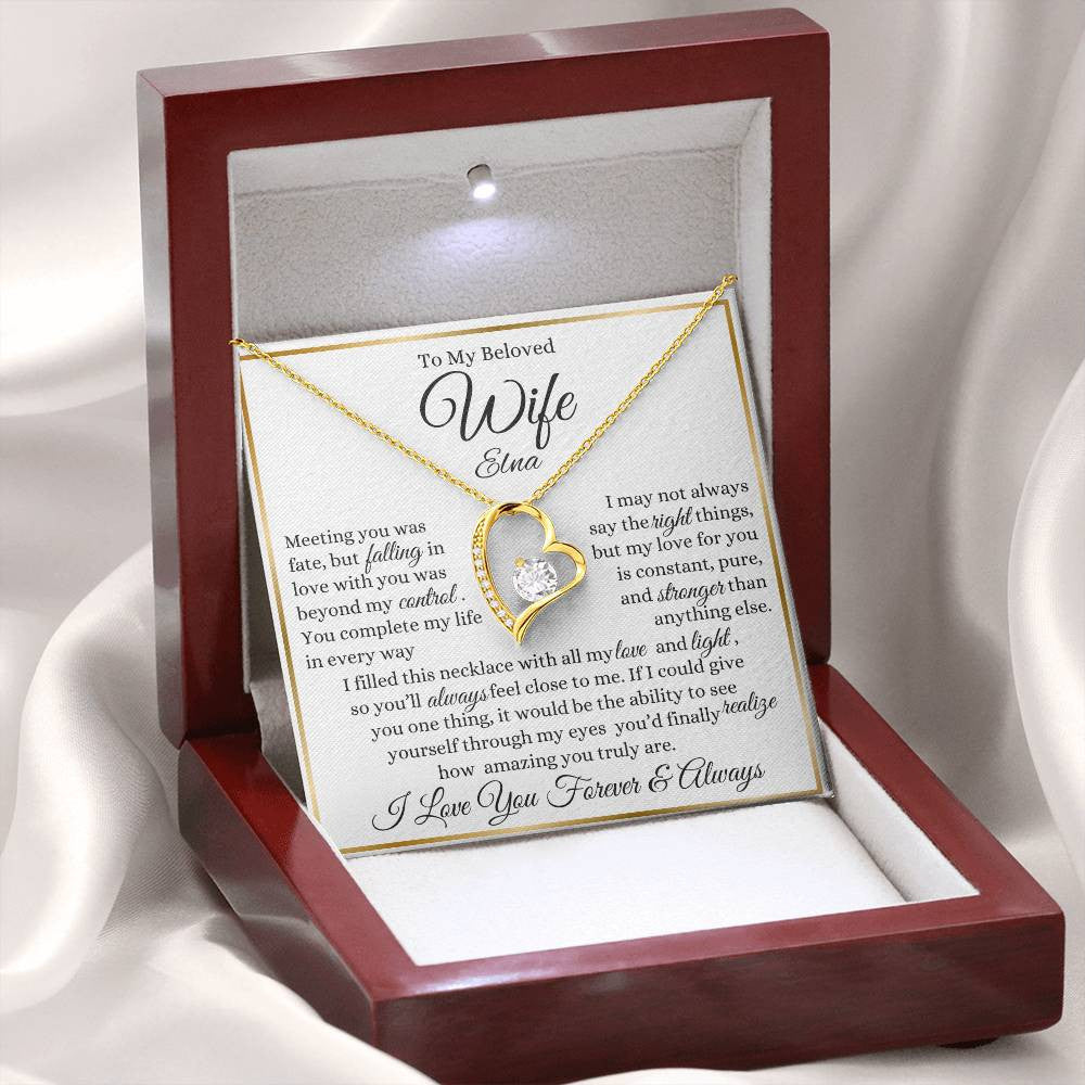 Personalized Forever Love Necklace To My Beloved Wife