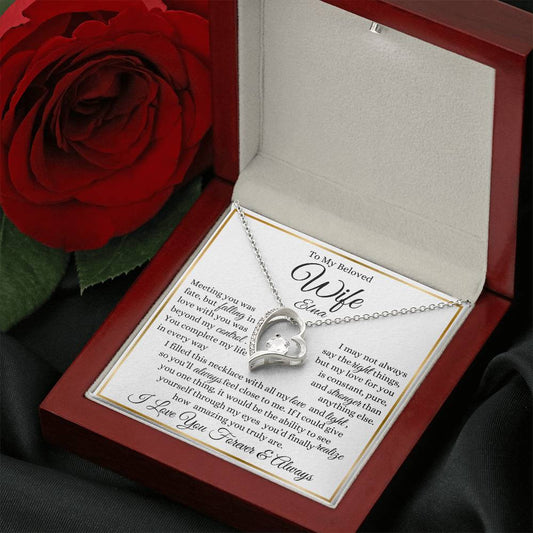Personalized Forever Love Necklace To My Beloved Wife