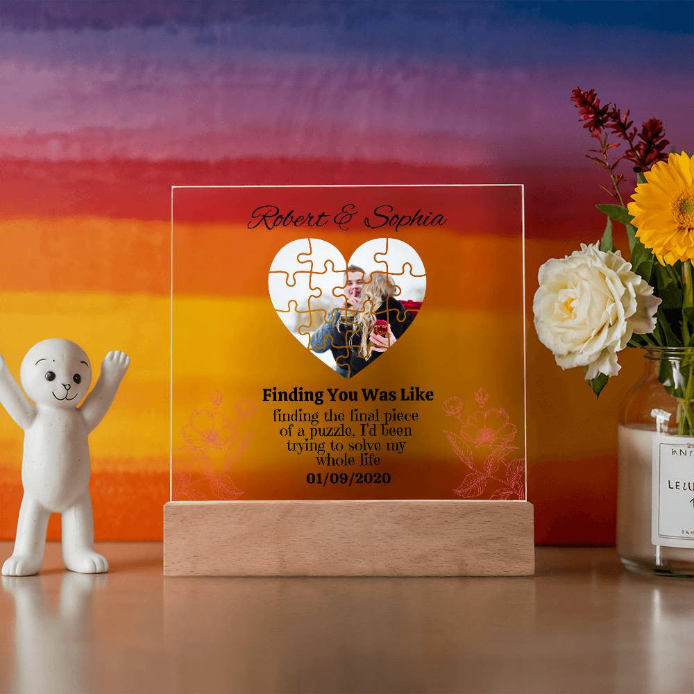 Personalized Finding The Final Piece of a puzzle Square Plaque