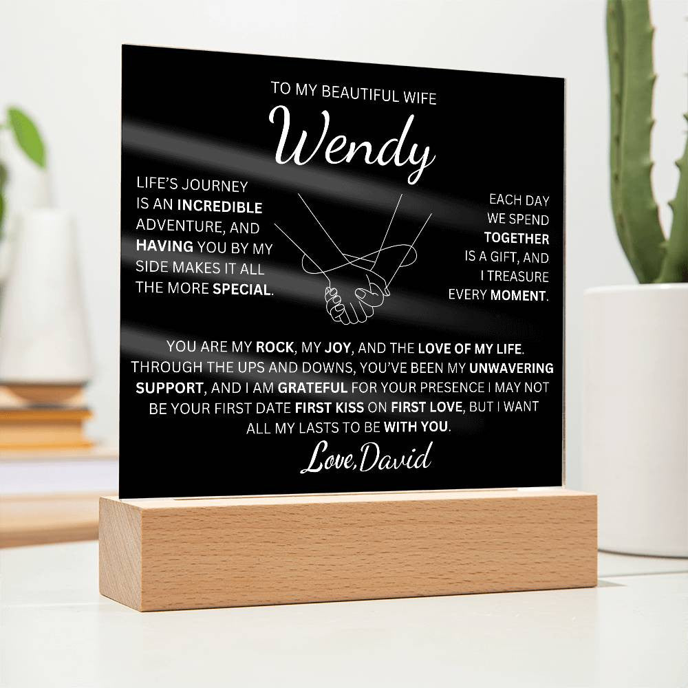 Personalized To My Beautiful Wife | Love Of My Life | Square Plaque